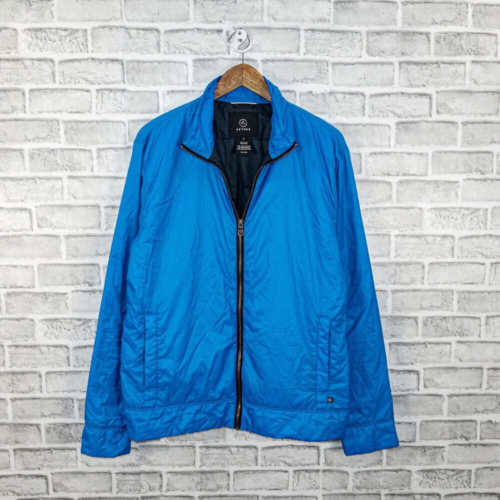 AETHER Men's Packable Shelter Jacket insulated quilted blue sz 3 / Large